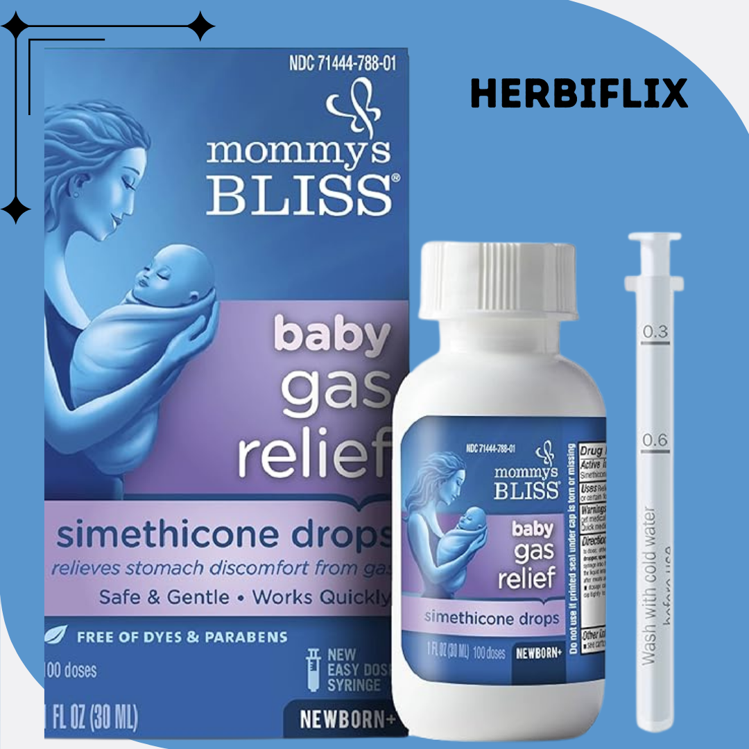 Mommy's Bliss Gas Relief Drops Bottle, Simethicone Drops for Infants, Relieves Stomach Discomfort, Safe & Gentle, Ginger Flavor, 1 Fl Oz (Pack of 1)