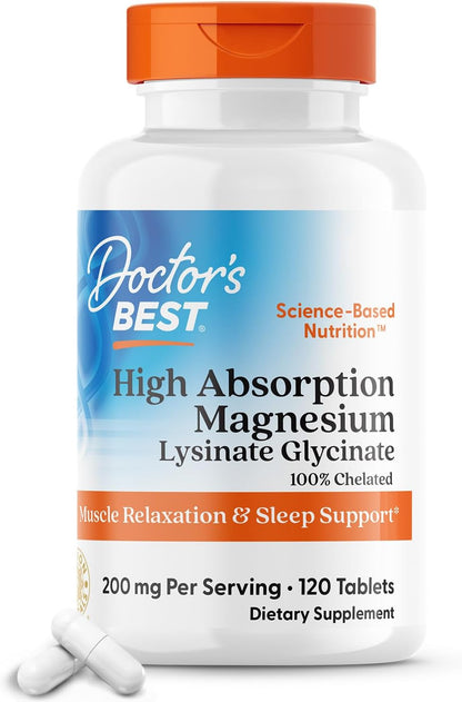 Doctor's Best - High Absorption 100% Chelated Magnesium 120 Tablets