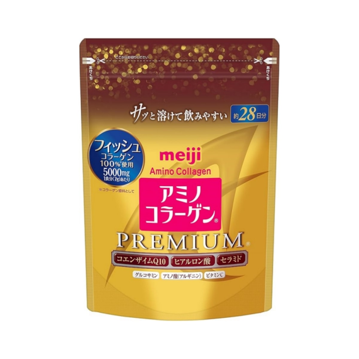 MEIJI Added Q10 Collagen Powder For Beauty And Beauty Gold Edition Bag 196g J beauty