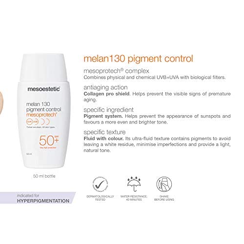 Mesoestetic Mesoprotech Melan Cream SPF 130+ Pigment Control-Protects Skin against UVB, UVA, HEV, IR-Facial Sunblock