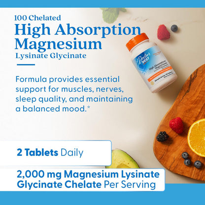 Doctor's Best - High Absorption 100% Chelated Magnesium 120 Tablets