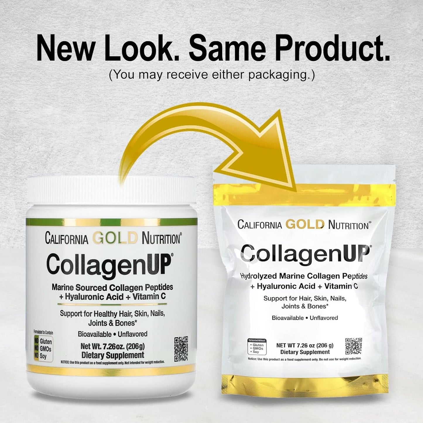 California Gold Nutrition CollagenUP، بدون نكهة، 7.26 أونصة (206 جم)