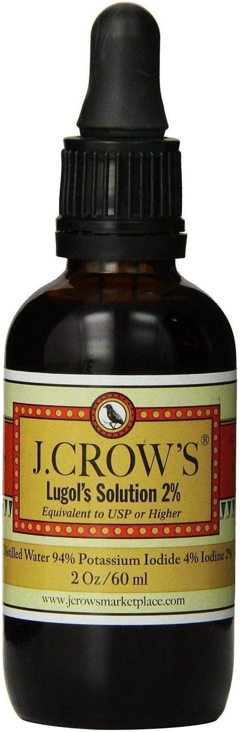 J. CROW'S Lugols Solution of Iodine 2% 2oz