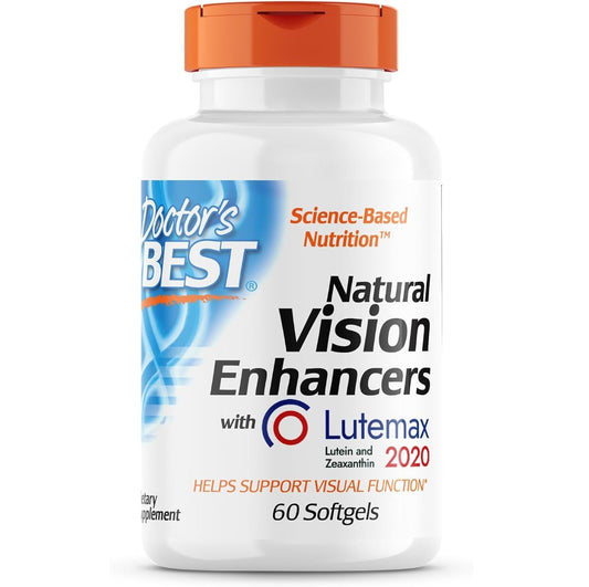 Doctor's BEST Natural Vision Enhancers contain Lutemax 2020, Supports Eye Health, Sharper Vision, Helps Filter Out Blue-Light, 60 Softgels