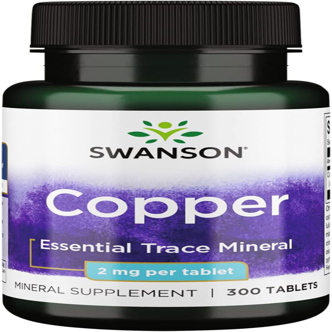 Swanson Copper Mineral Supplement - 2 mg (Copper Chelate) - Antioxidant, Immune System, and Cell Support - 300 Tablets