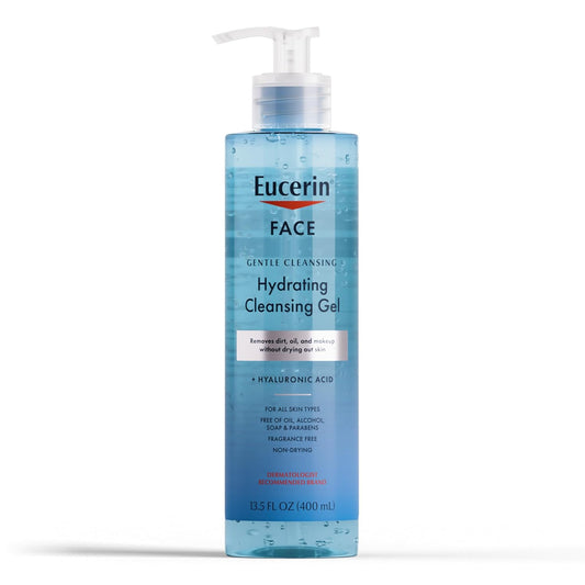 Eucerin, Face, Hydrating Cleansing Gel, Fragrance Free, 13.5 fl oz (400 ml)