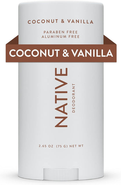 Native Deodorant - Natural Deodorant for Women and Men - Vegan, Gluten Free, Cruelty Free - Aluminum Free, Free of Parabens & Sulfates - Coconut & Vanilla