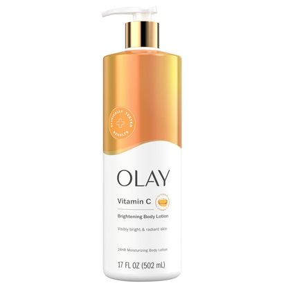 Olay Body Lotion Brightening for Women with Vitamin C, 24hr Moisturizing, Vitamin E & Vitamin B3 Complex, Fast Absorbing Formula, 17 fl oz