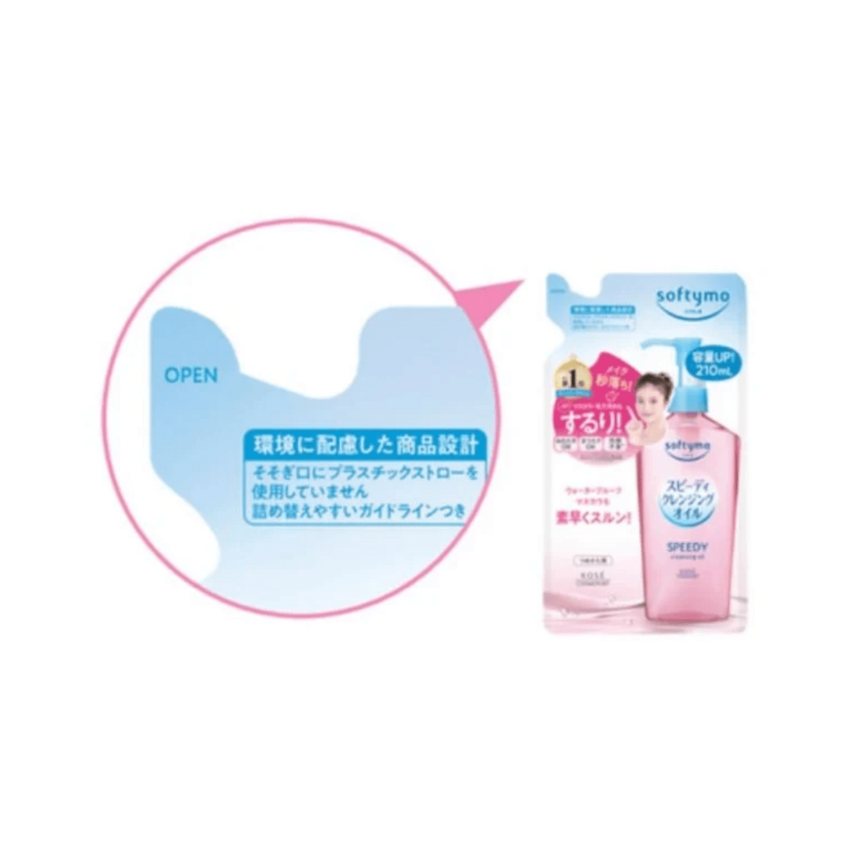 KOSE SOFTYMO Speedy Cleansing Oil Make Up Remover Refill 200ml J beauty