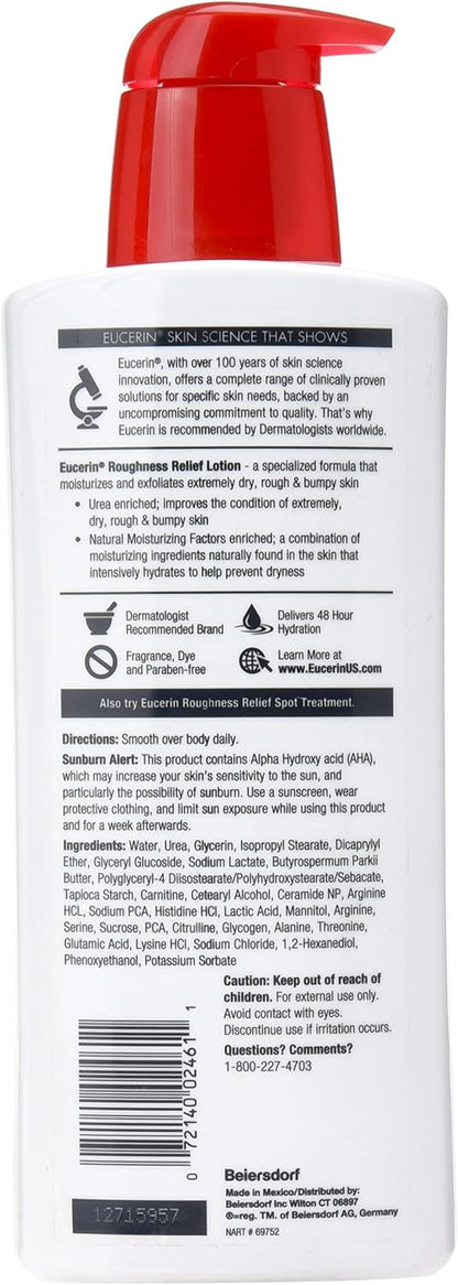 Eucerin Roughness Relief Lotion - Full Body Lotion For Extremely Dry, Rough Skin - 16.9 Fl. Oz. Pump Bottle