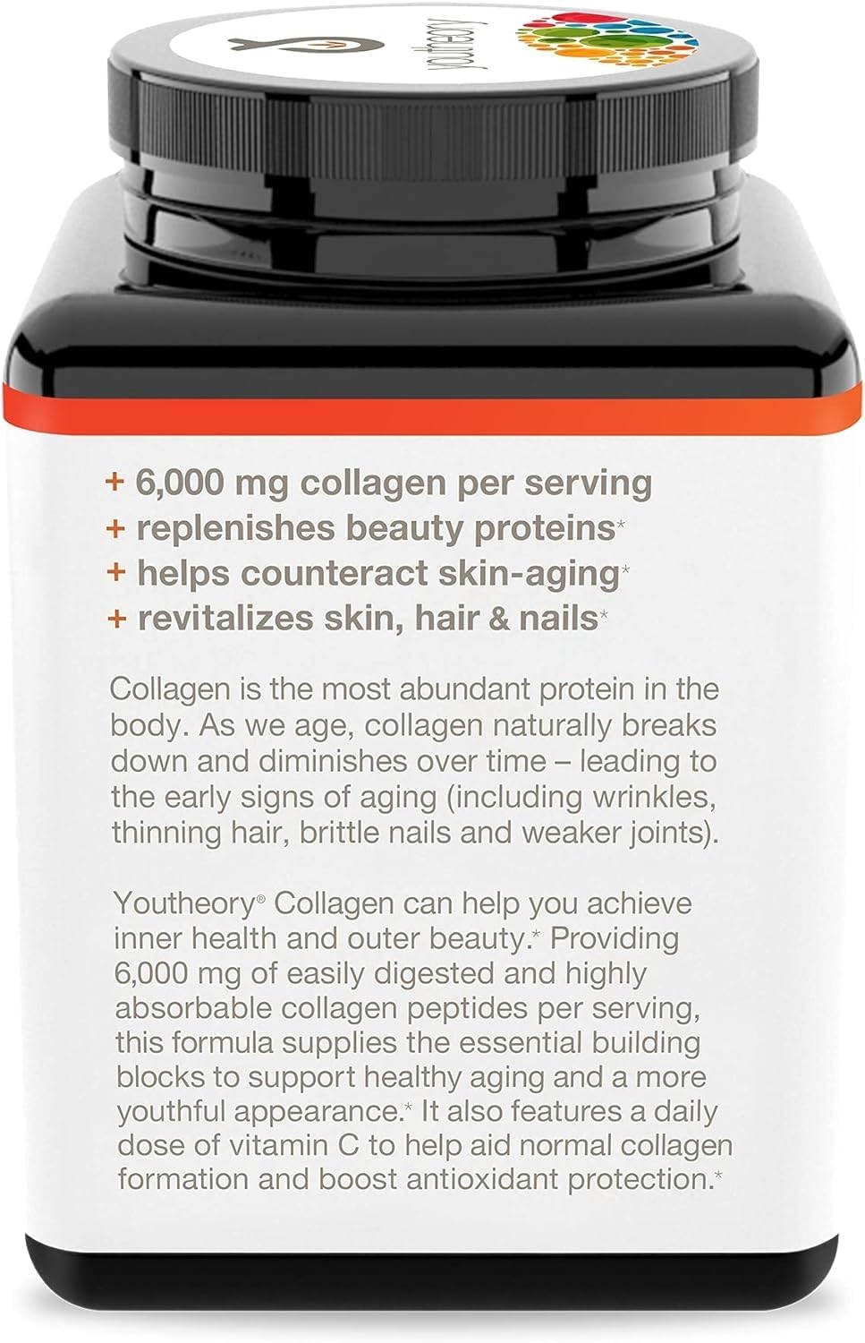 Youtheory Advanced Collagen - 6,000 mg Collagen - with Vitamin C - for Hair, Skin & Nails* - Collagen Supplements for Women and Men - 290 Tablets