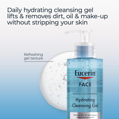 Eucerin, Face, Hydrating Cleansing Gel, Fragrance Free, 13.5 fl oz (400 ml)