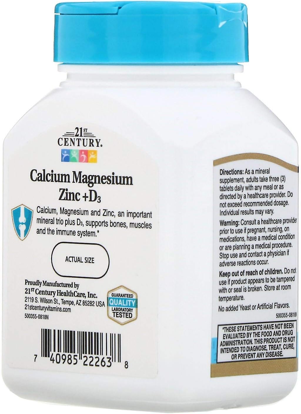 21st Century Cal Mag Zinc D3, 90 Tablets