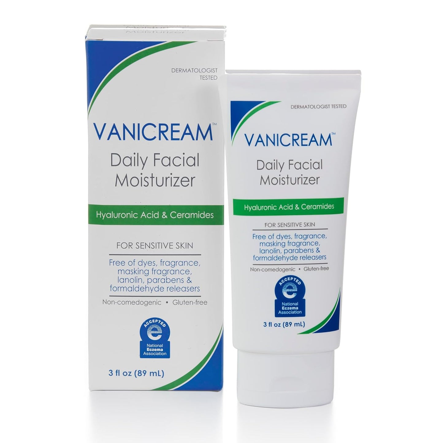 Vanicream, Daily Facial Moisturizer For Sensitive Skin, Fragrance Free, 3 fl oz (89 ml)