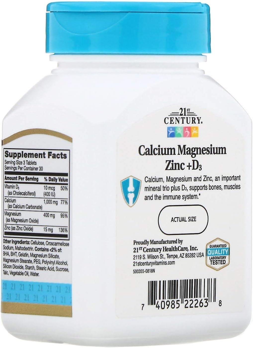 21st Century Cal Mag Zinc D3, 90 Tablets