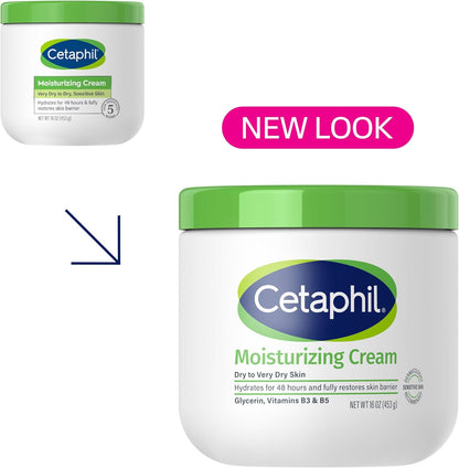 Cetaphil Moisturizing Cream (16 fl oz, Pack of 2) – Fragrance-Free, Hypoallergenic, for Dry to Very Dry, Sensitive Skin