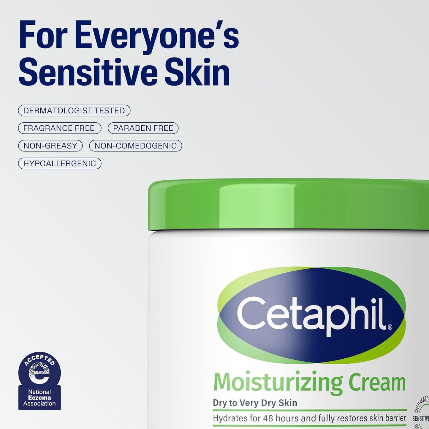 Cetaphil Moisturizing Cream (16 fl oz, Pack of 2) – Fragrance-Free, Hypoallergenic, for Dry to Very Dry, Sensitive Skin