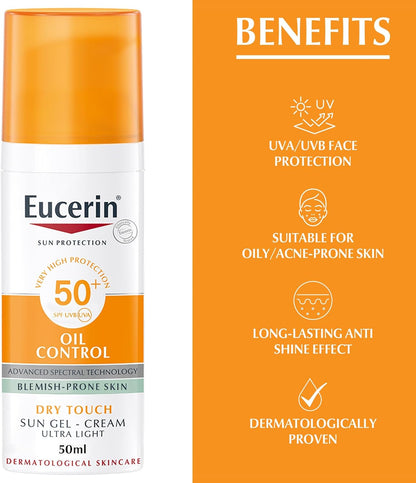 Eucerin Oil Control Sun Gel-Cream SPF 50+ (50ml)