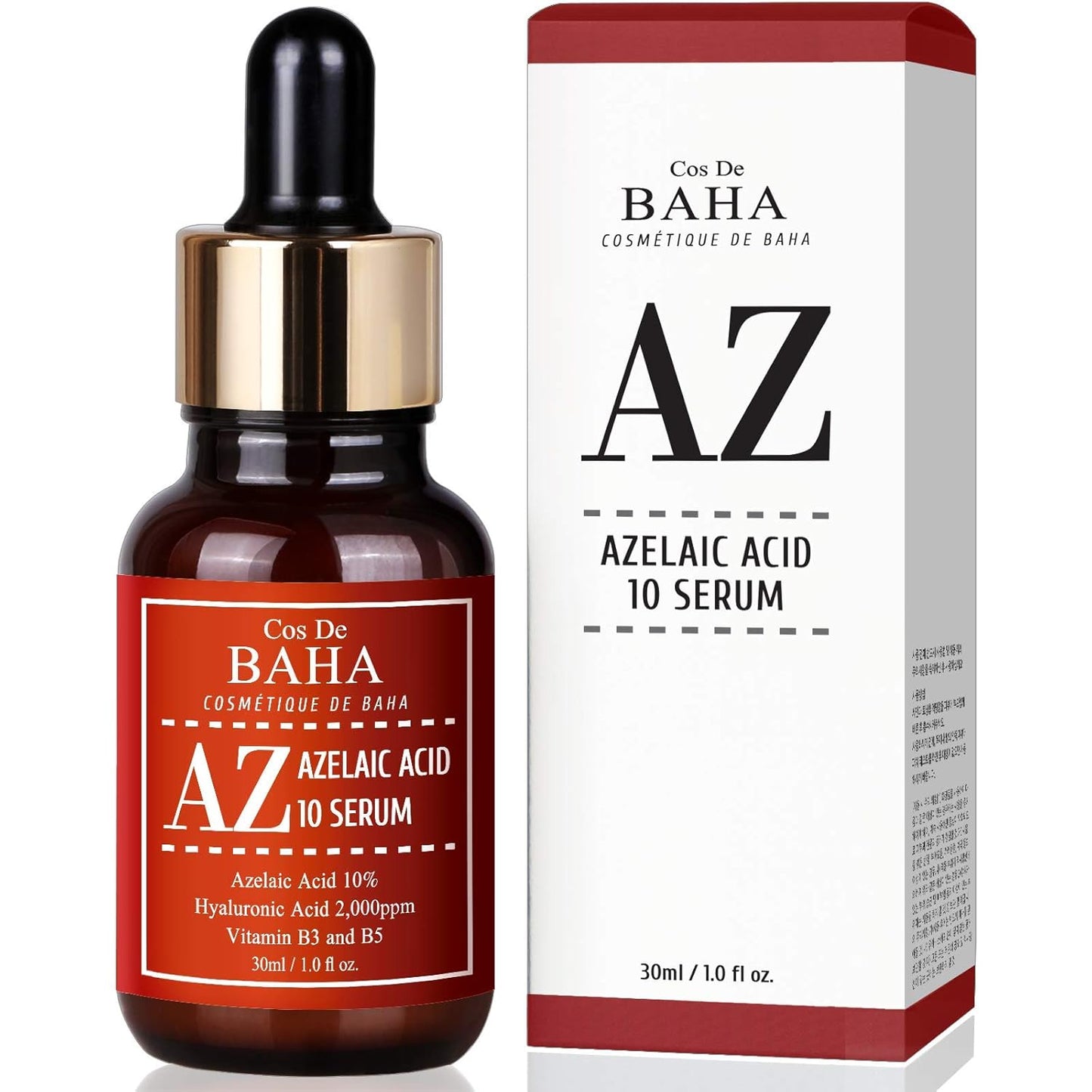 Cos De BAHA, AZ, Azelaic Acid 10 Serum, 1 fl oZ