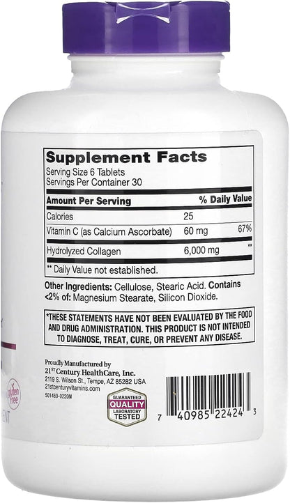 21st Century Super Collagen Plus Vitamin C Tablets, 180 Count