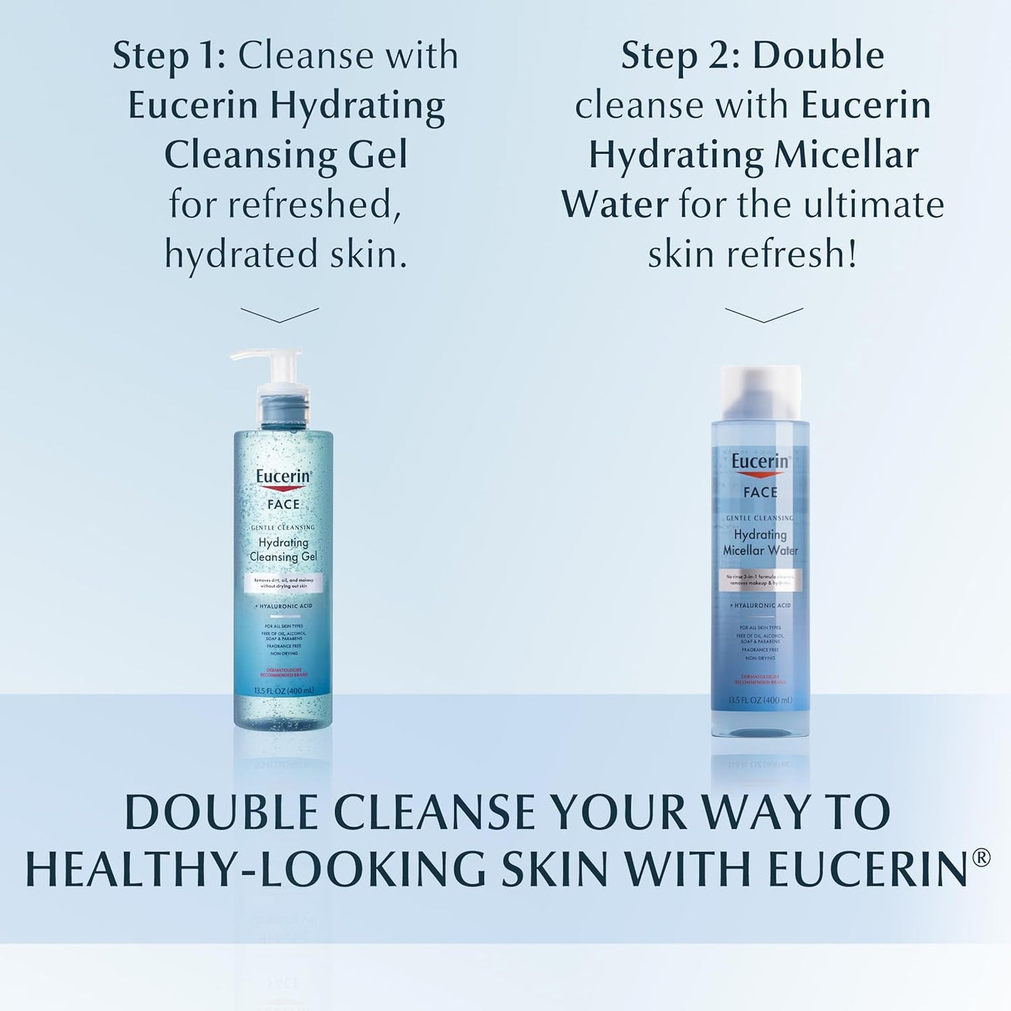 Eucerin, Face, Hydrating Cleansing Gel, Fragrance Free, 13.5 fl oz (400 ml)