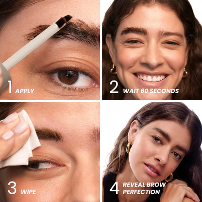 Wonderskin Eyebrow Tint - Wonder Blading Brow Stain & Go Masque, Long Lasting Brow Tint, Transfer Proof and Smudge Proof Eyebrow Stain (Dark Brunette)