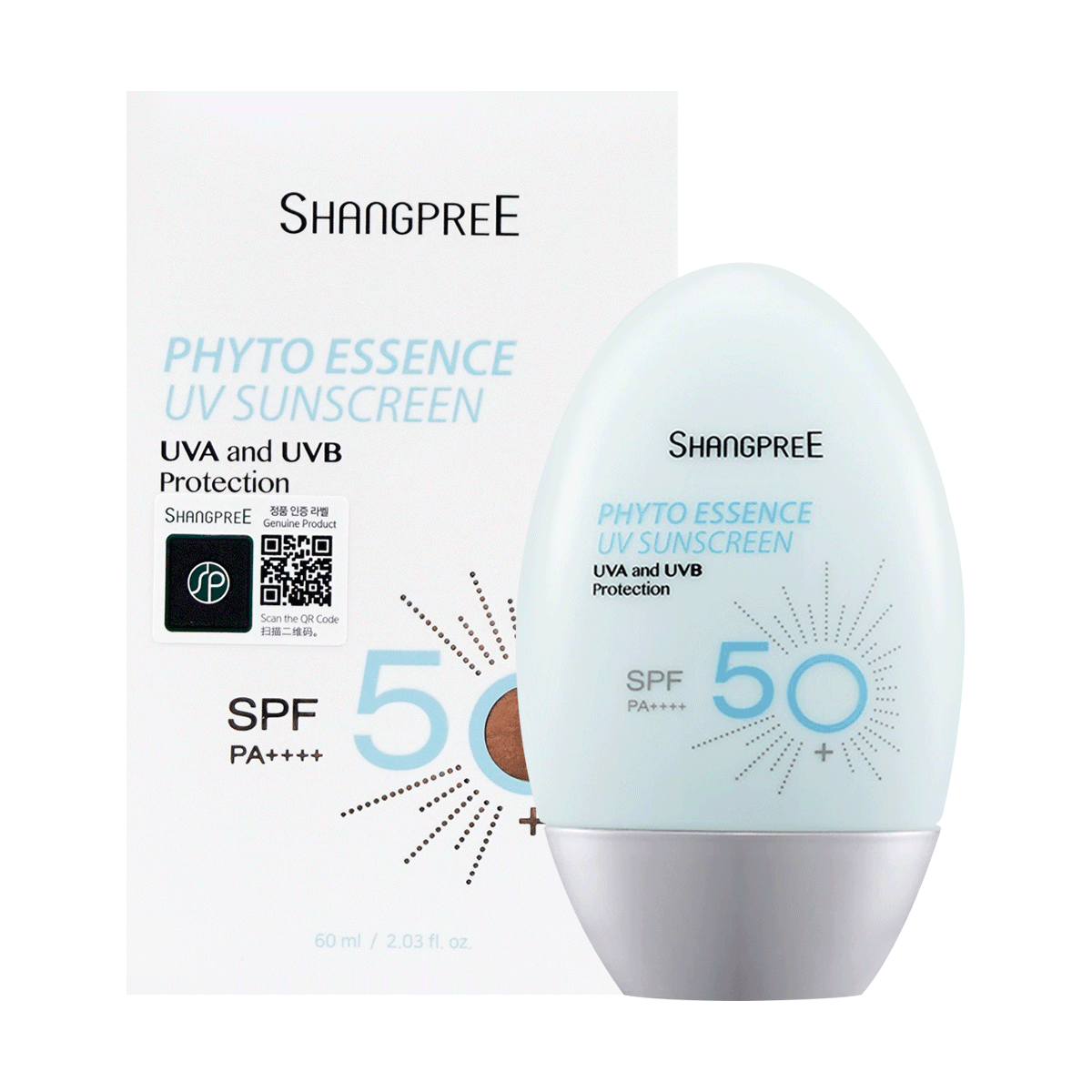 SHANGPREE Phyto Essence UV واقي من الشمس SPF50+ PA++++ 60 مل K Beauty 