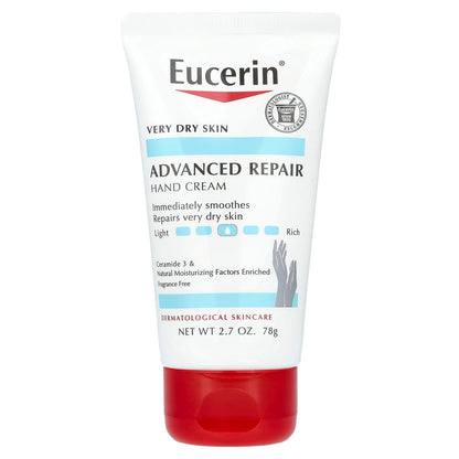 Eucerin, Advanced Repair Hand Cream, Very Dry Skin, Fragrance Free, 2.7 oz (78 g)