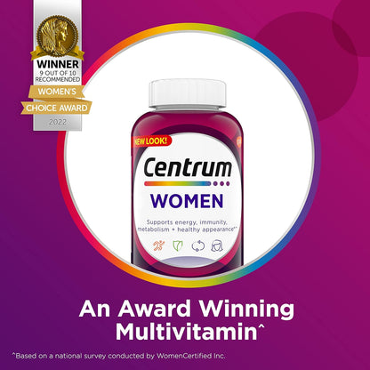 Centrum - Women Multivitamin, Multimineral Supplement - 100 Tablets