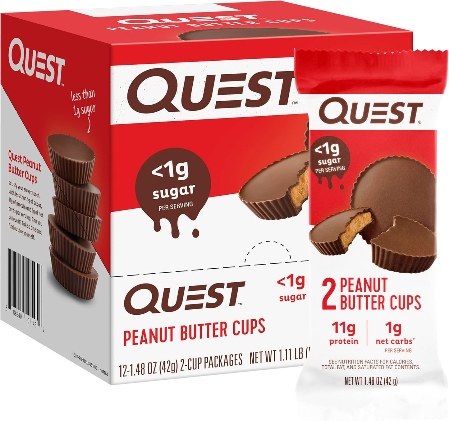 Quest Nutrition High Protein Low Carb, Gluten Free, Keto Friendly, Peanut Butter Cups, 17.76 Ounce