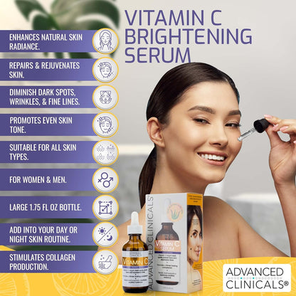 Brightening serum with Vitamin C for a more even skin tone by Advanced Clinicals