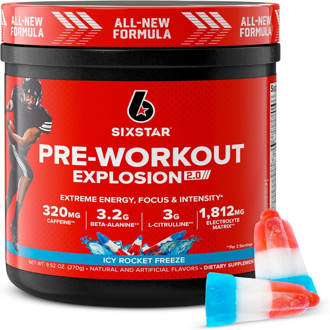 Six Star Pre-Workout Powder for Men & Women, ICY Rocket Freeze (30 Servings) - Preworkout Explosion 2.0 Energy Powder Drink Mix with Beta-Alanine & Caffeine - Sports Nutrition Supplement Products