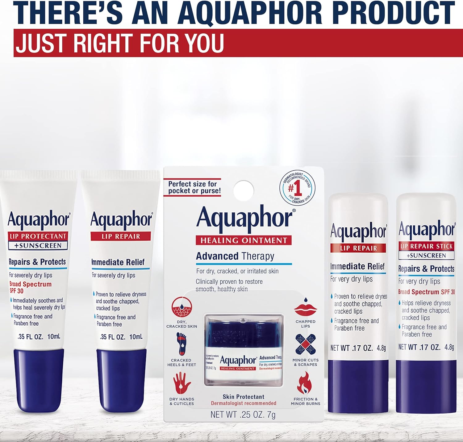 Winter Lip Care - Aquaphor Lip Repair Carded Pack. 