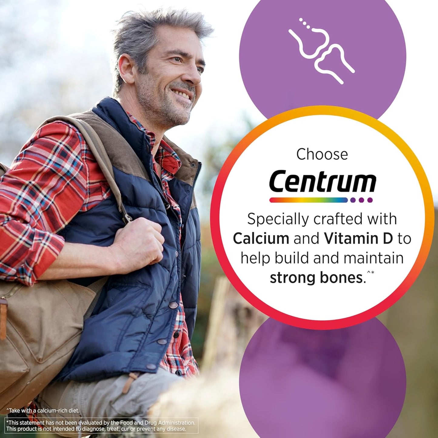 Centrum Men's Multivitamin Supplement with Vitamin D3, B Vitamins, Antioxidants & Zinc - 250 Tablets, Gluten-Free, Non-GMO