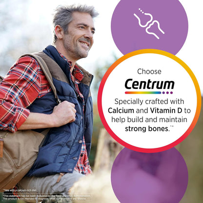 Centrum Men's Multivitamin Supplement with Vitamin D3, B Vitamins, Antioxidants & Zinc - 250 Tablets, Gluten-Free, Non-GMO