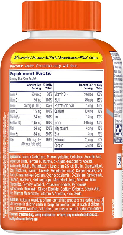 ONE A DAY Womens Complete Daily Multivitamin with Vitamin A, B , C, D, and E, Calcium and Magnesium, Immune Health Support, 200 Count