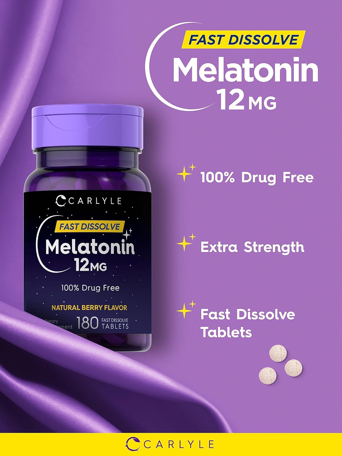 Best Melatonin Supplements, fast dissolve, sleep support, vegetarian, drug free.