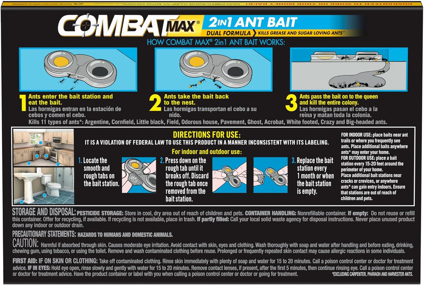 محطة طُعم النمل 2 في 1 من Combat Max، 4 قطع