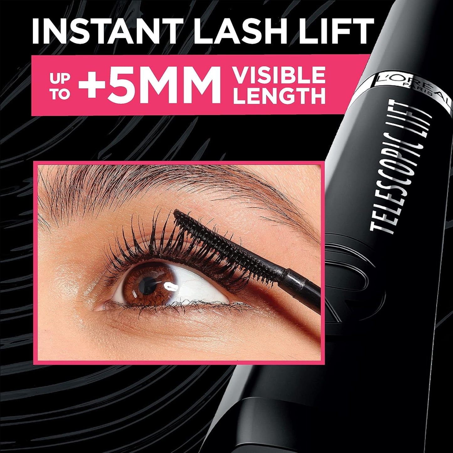 L’Oréal Paris Telescopic Lift Washable Mascara, Lengthening and Volumizing Eye Makeup, Lash Lift with Up to 36HR Wear, Black, 0.33 Fl Oz