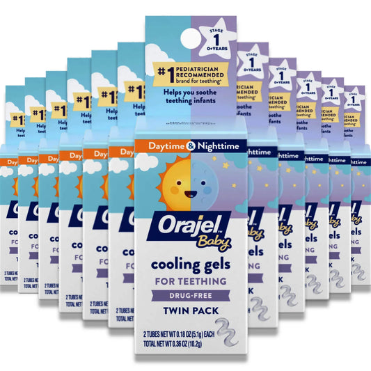 Orajel Baby -Cooling Gels for Teething, Drug-Free, Twin Pack, 2 Tubes - 0.18 oz