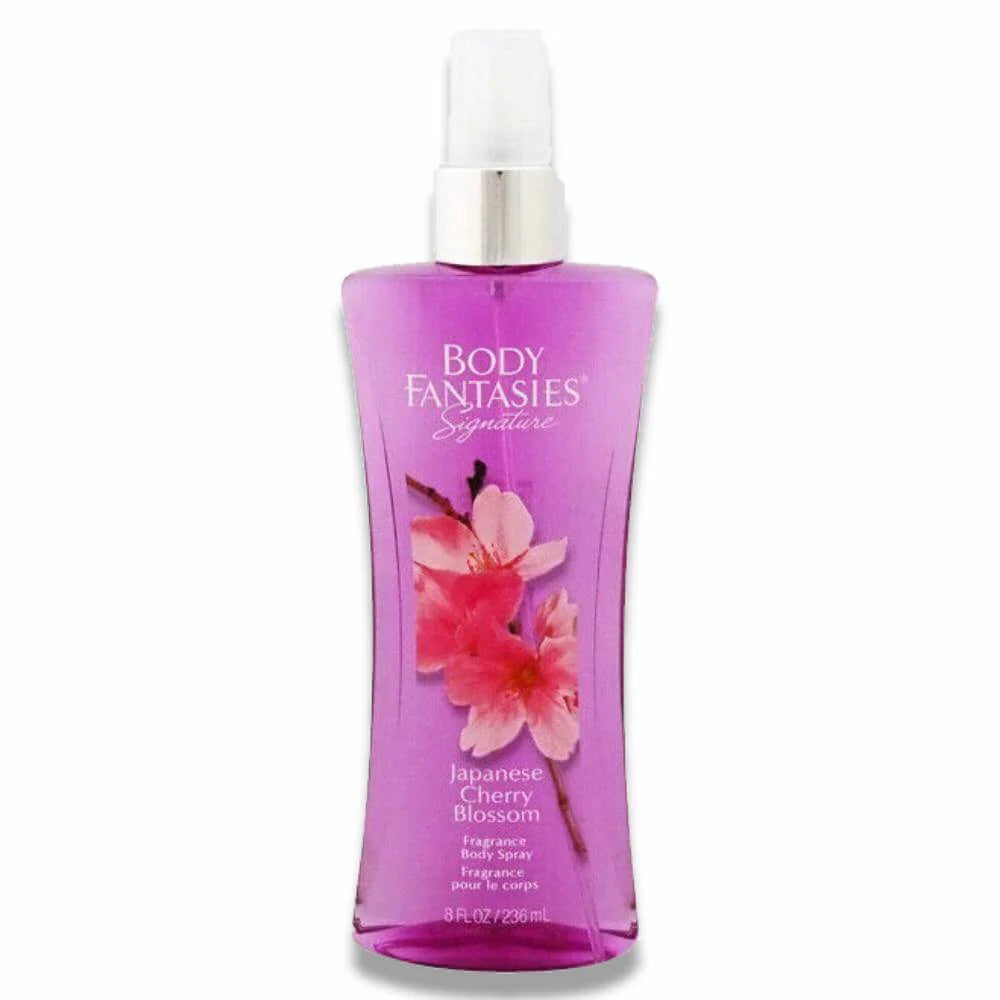 Body Fantasies - Signature Japanese Body Spray, Cherry Blossom Fragrance- (بودي فانتاسيز - بخاخ الجسم الياباني المميز، عطر أزهار الكرز)