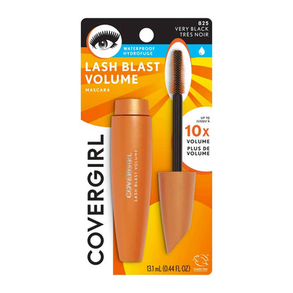 Covergirl - ماسكارا LashBlast Volume المقاومة للماء، أسود جدًا 825 - 0.44 أونصة 