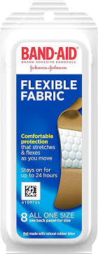 Band-Aid - Flexible Fabric Adhesive Bandages for Wound Care and First Aid, All One Size