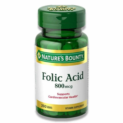 Nature's Bounty Folic Acid, Cardiovascular Health Vitamin Supplement - 250 Tablets