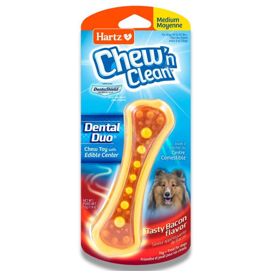 Hartz Chew 'n Clean - Dental Duo Dog Toy, Medium, Color May Vary