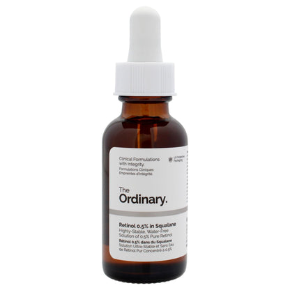 The Ordinary Retinol 0.5% in Squalane 30ml**About this item:** Brand: The Ordinary - **Easy to Use:** This high-strength, water-free solution is easy to incorporate into your skincare routine.- **Suitable:** Suitable for addressing various signs of aging,