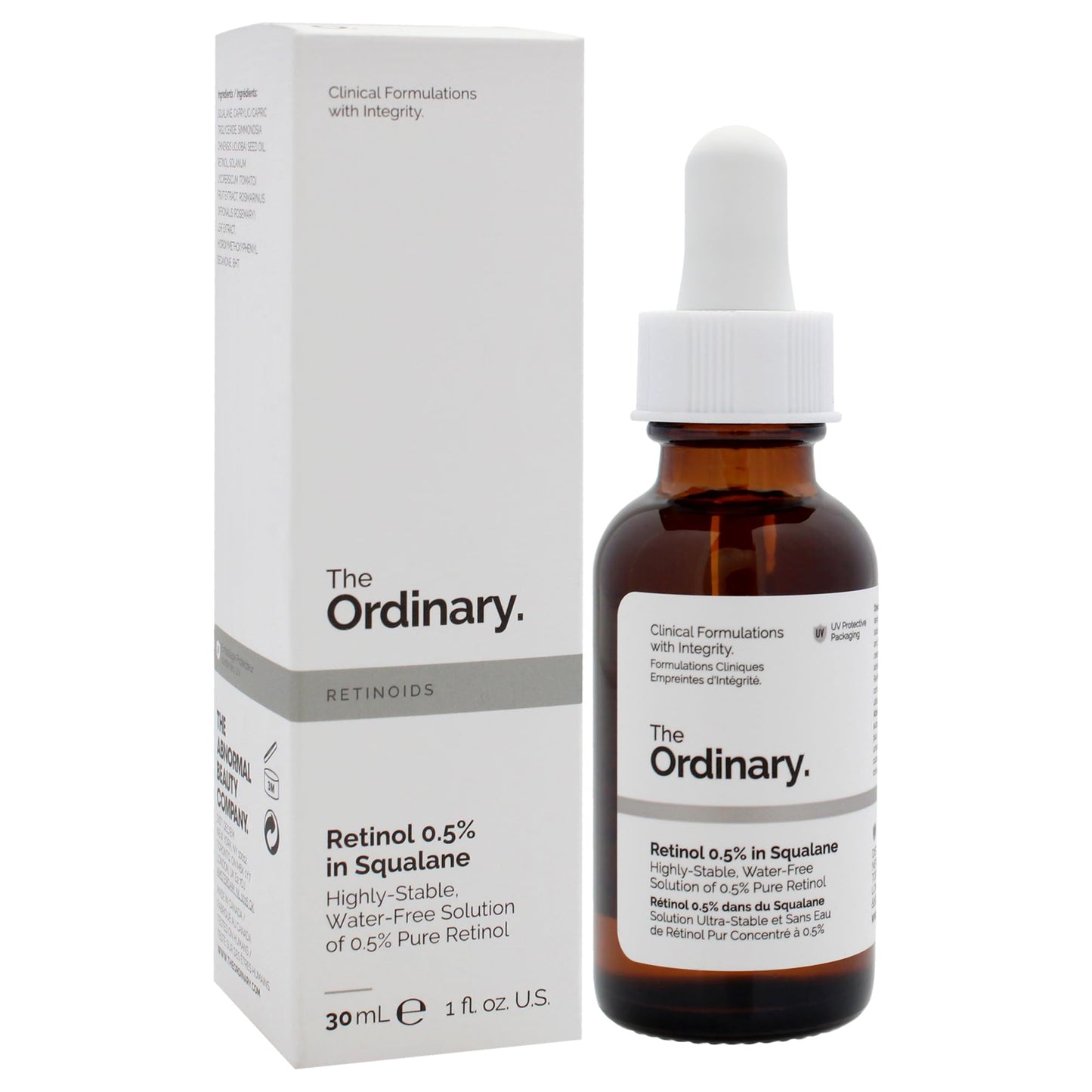 The Ordinary Retinol 0.5% in Squalane 30ml**About this item:** Brand: The Ordinary - **Easy to Use:** This high-strength, water-free solution is easy to incorporate into your skincare routine.- **Suitable:** Suitable for addressing various signs of aging,