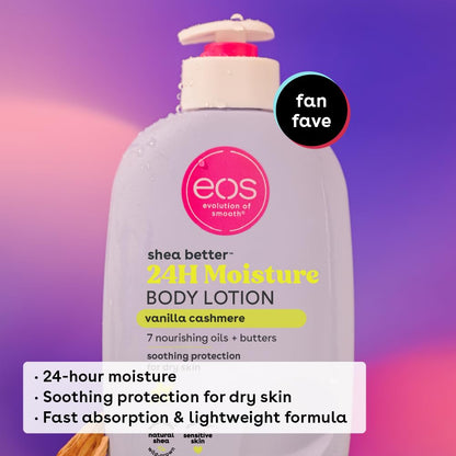 EOS Shea Better Body Lotion – Vanilla Cashmere, 24-Hour Moisture Skin Care, 16 fl oz