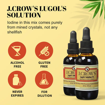 J.CROW'S® Lugol's Solution of Iodine 2% 2oz