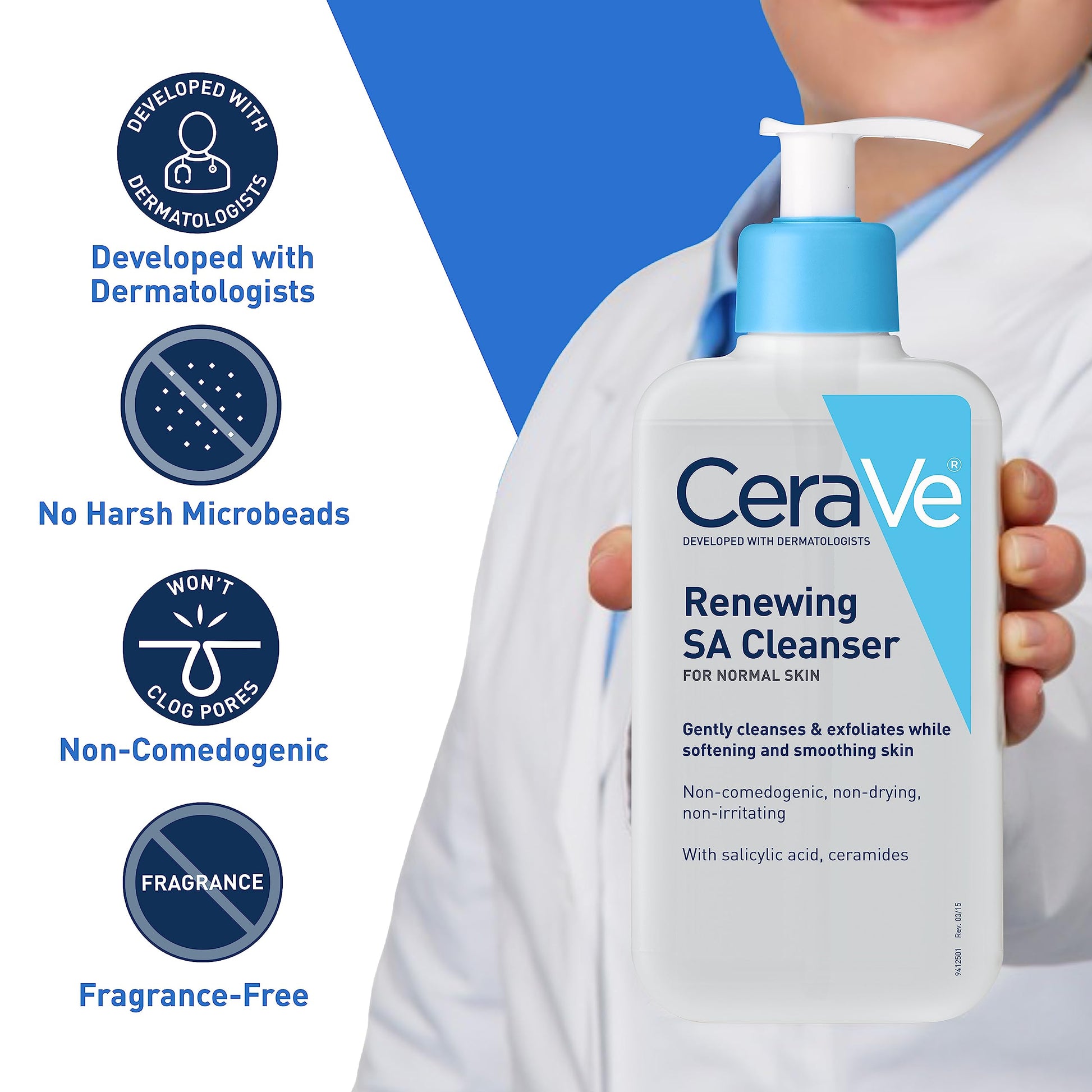 Oil-Free Face Cleanser: CeraVe SA with Ceramides & Niacinamide